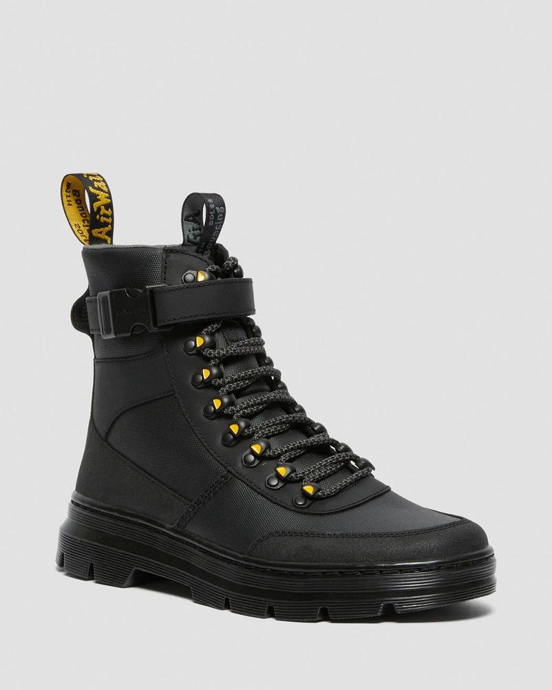 Dr Martens Combs Tech Coated Canvas Enkellaars Heren Zwart | NL 363FDN